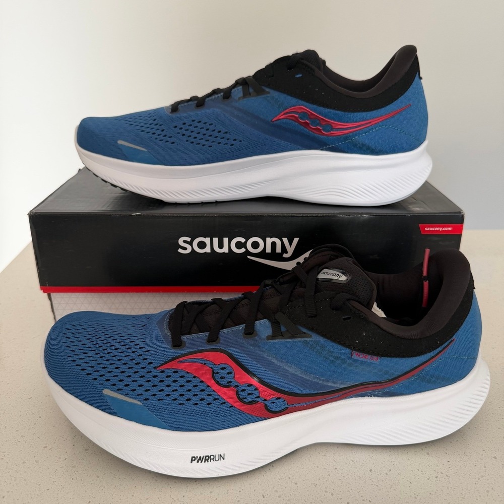 Saucony Ride 16 Mens‎ Running Shoes Size 13 Hydro Black Blue S20830-16
